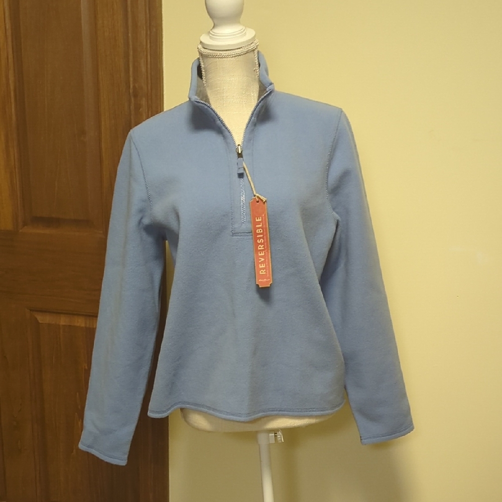 Eddie Bauer Light Blue Reversible Women's Sweatshirt NWT